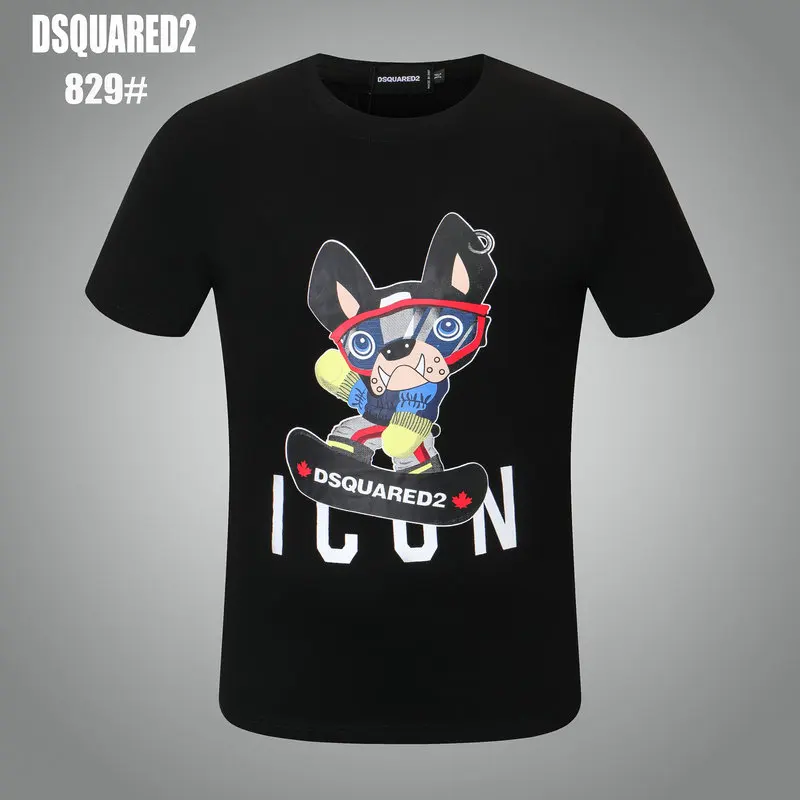 

DSQUARED2 Men's Women's Printed LettersRound Neck Short Sleeve Street Hip Hop Pure Cotton Tee T-Shirt 829