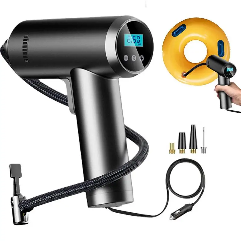 

Portable Tire Inflator For Car Portable Tire Pump For Car With LED Light Real-Time Digital Screen 150 PSI Electric Inflatable