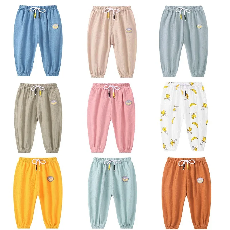 

Новинка, весенняя одежда для малышей из 100% хлопка, брюки с цветочным рисунком, одежда для маленьких мальчиков в Корейском стиле, спортивные ...