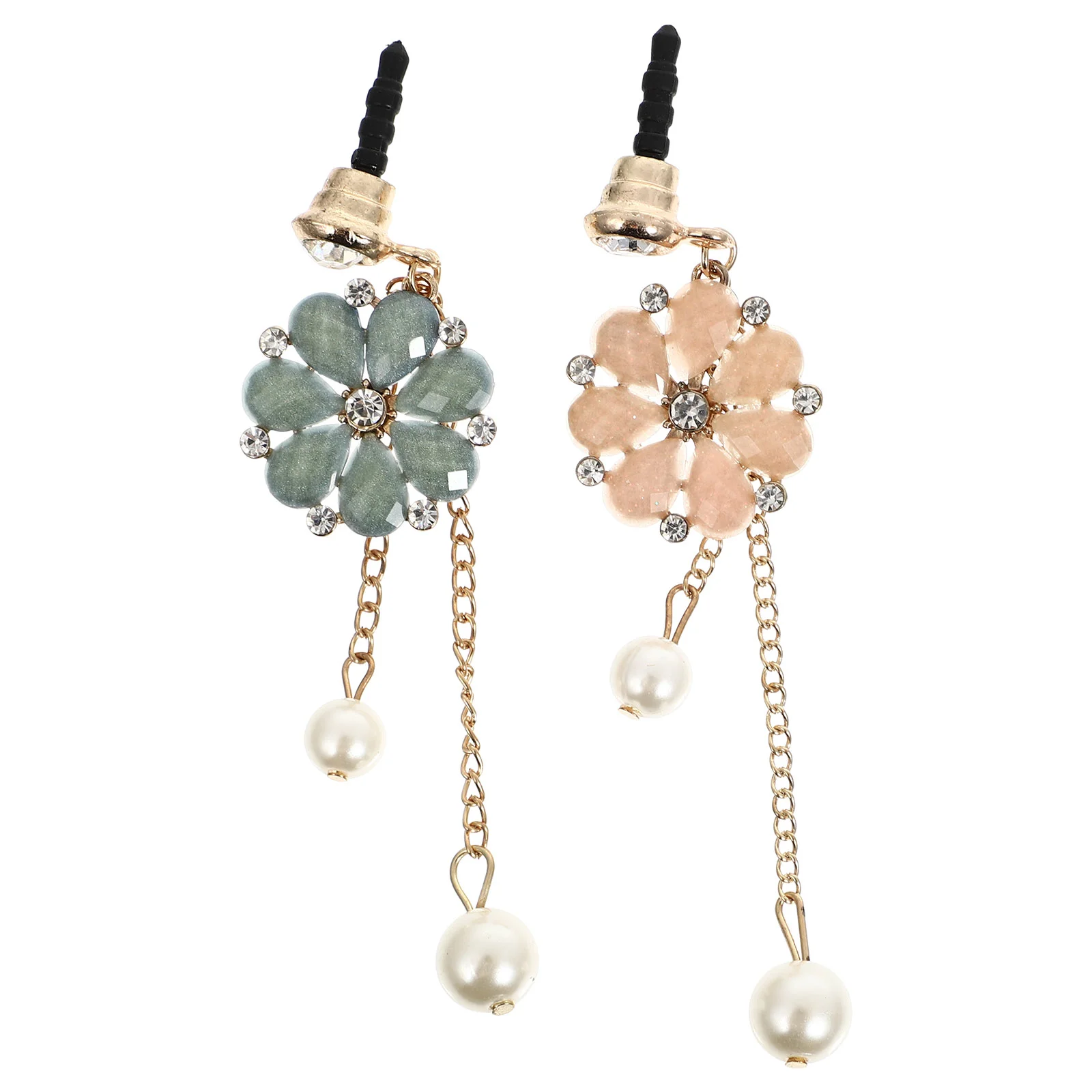 

2Pcs Plugs for Phone Crystal Sunflower Pendant Earphone Accessories