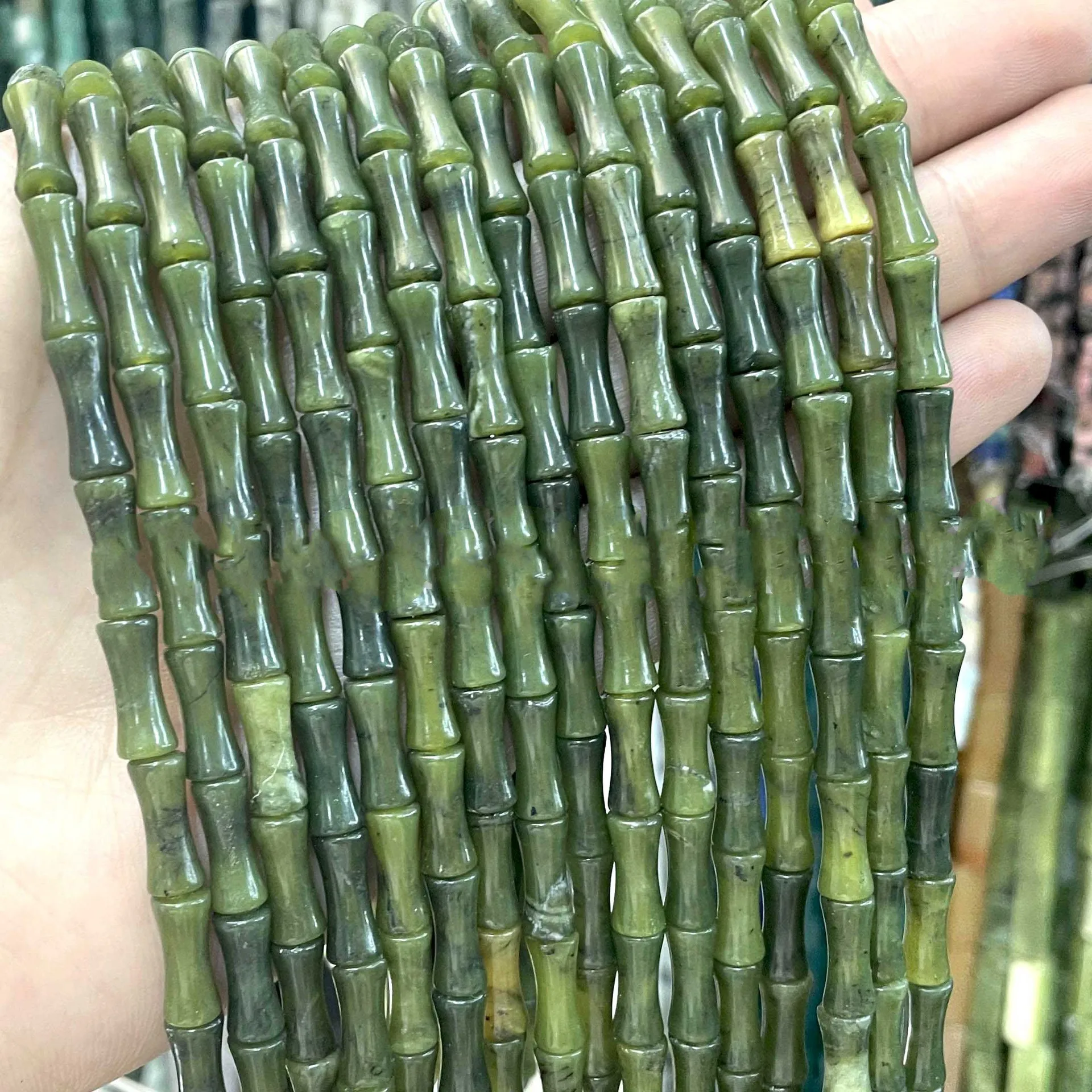 

2022 New Bamboo Joint Shape Jade Turquoise Natural Stone Loose Spacer Beads For Jewelry Making DIY Bracelet Necklace