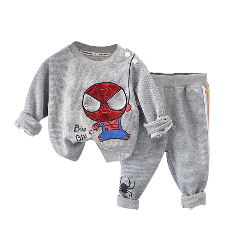 Autumn Kids Boutique Clothes Set Cartoon Animation Long Sleeve Top + Pants Fashion Toddler Boys Round Neck Sweater Two-Piece Set