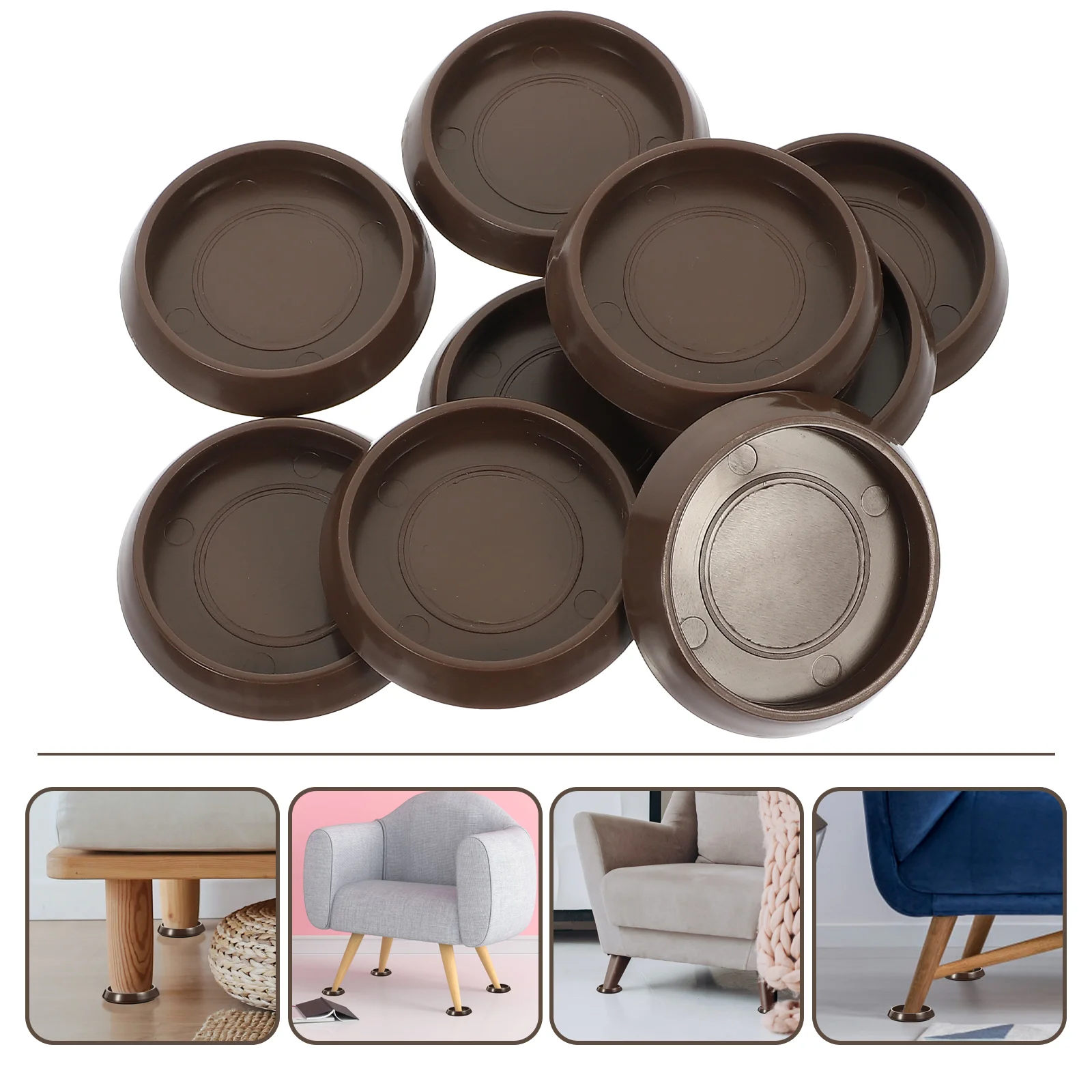 

10 Pcs Non Slip Furniture Pads Area Rug Round Bed Post Floor Protector Table Leg Cups Round Area Rug Bed Stop Chair Castor Cups