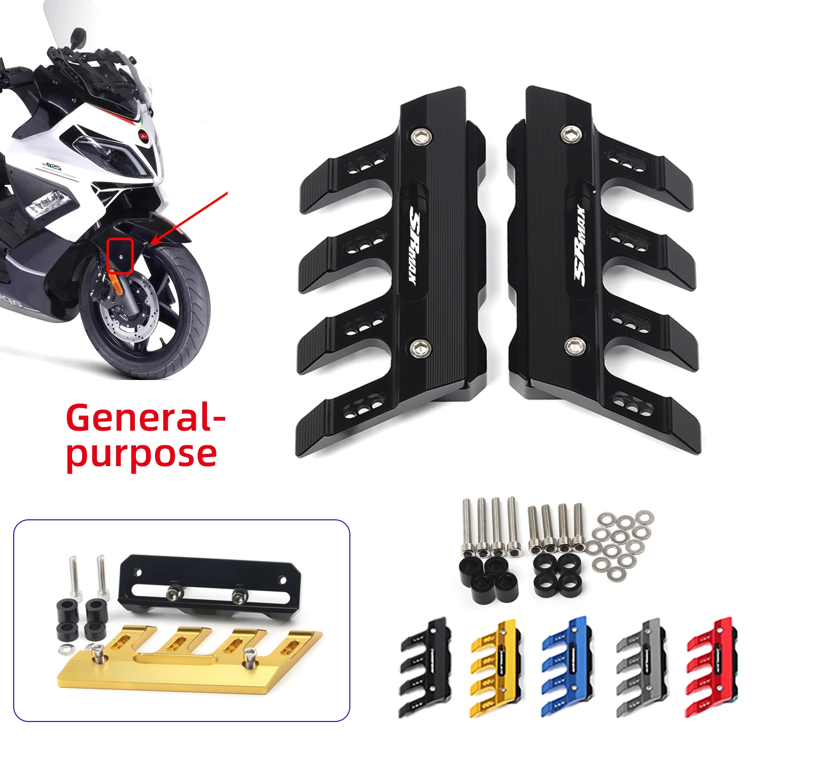 

For Aprilia SR Max250 SRMax250 Max 250 Motorcycle Accessories Mudguard Side Protection Block Front Fender Side Anti-Fall Slider