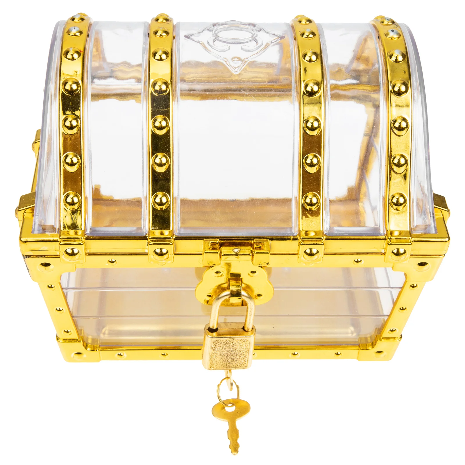 

Treasure Box Pirate Jewelry Storage Transparent Kids Vintage Keepsake Toy Trinket Party Favor Boxes Cosplay Case Clear Crystal