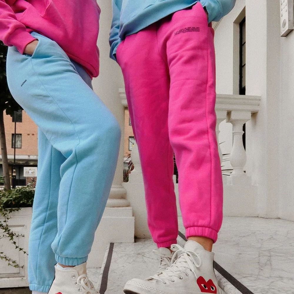 

Solid Baggy Track Pants For Women 100% Cotton High Waist With Pockets Joggers Sweatpants Female Casual Sports Trousers