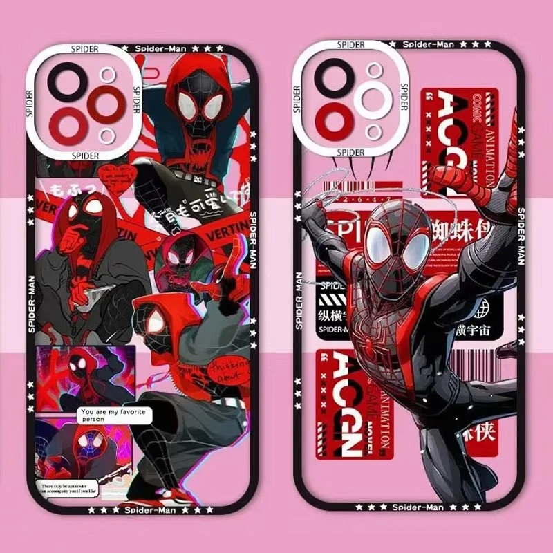 Cool Marvel Spider Man Case For Xiaomi Redmi Note 13 12 11 Pro Plus 4G 5G 12S 11S 10 10S 9 9S 8 13C 12C 10C Silicone Clear Cover