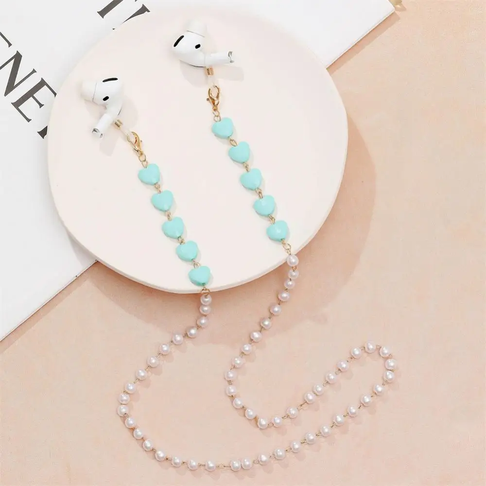 Цепочка для очков с жемчугом простая веревка наушников кристаллами цветами