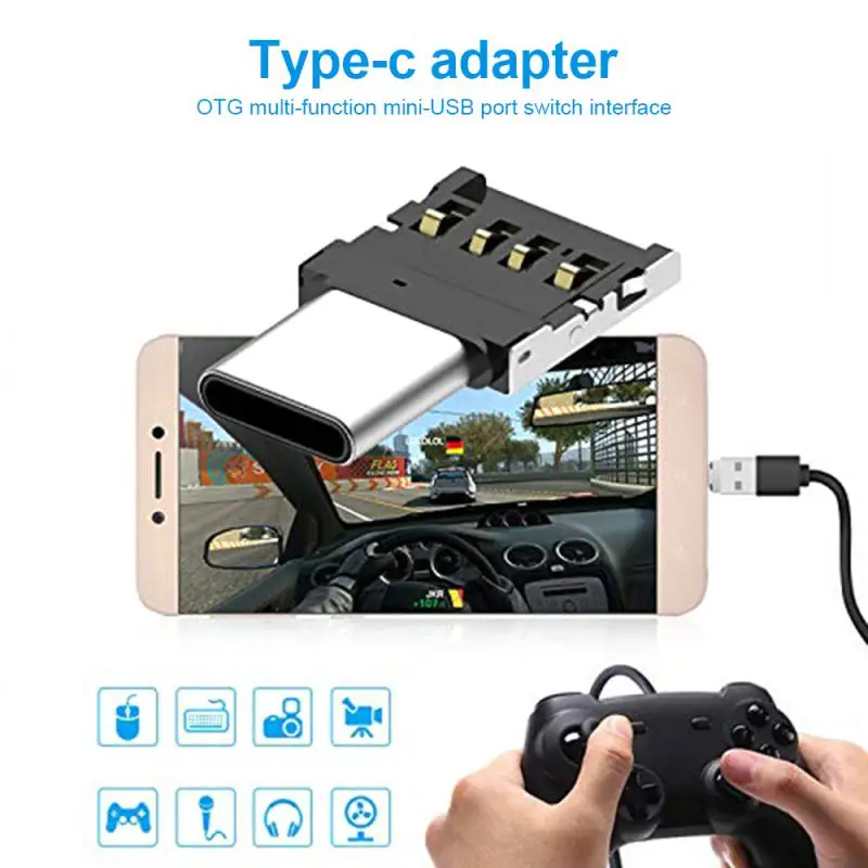 

1PC Type-c Adapter OTG Multi-function Converter USB Interface To Type-c Adapter Micro-transfer Interface
