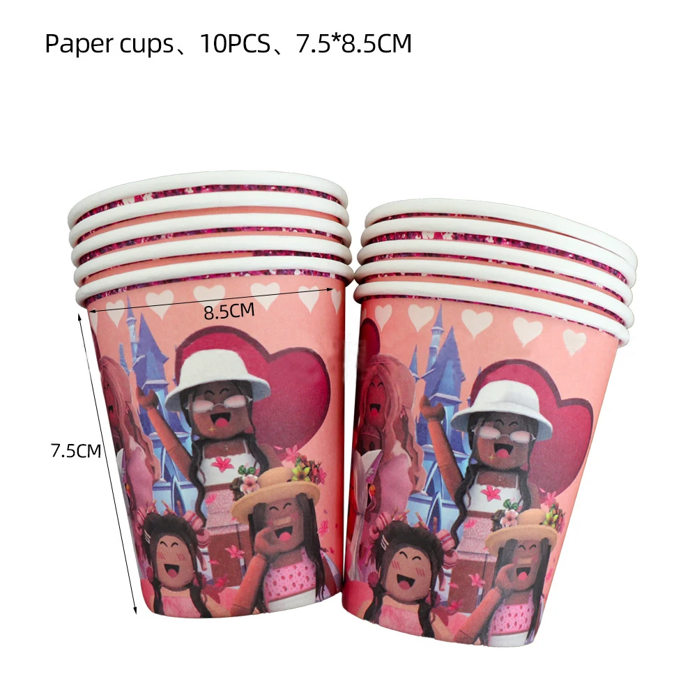 Robot Game Robloxs Happy Birthday Decoration Tableware Set Paper Plate Cup Straw Party Supplies Latex Balloon Baby Shower Decor | Дом и сад