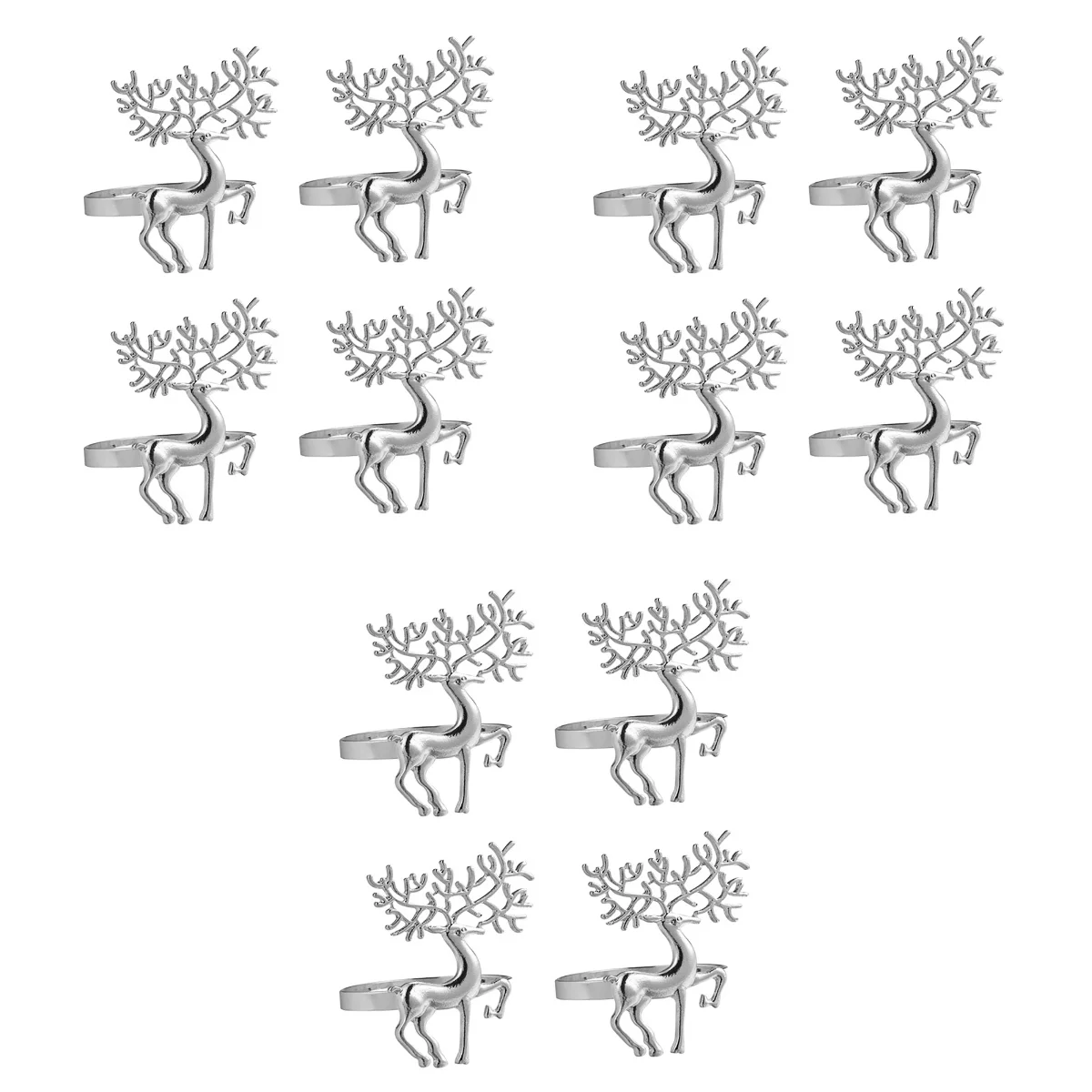 

12 Christmas Elk Napkin Rings Napkin Buckles Xmas Alloy Napkin Holders