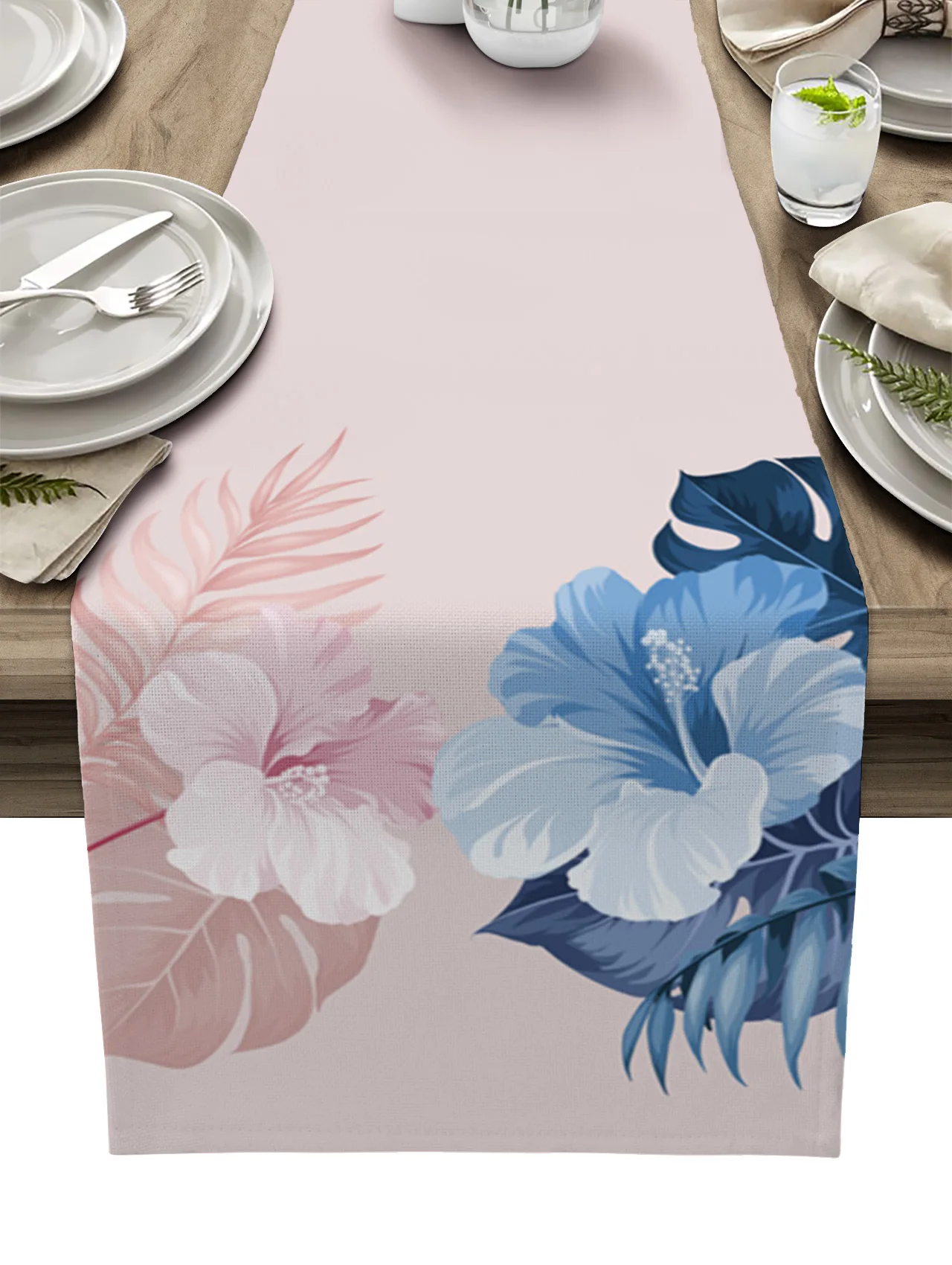 

Hibiscus Leaf Fresh Table Runner Decoration Home Decor Dinner Table Decoration Table Decor