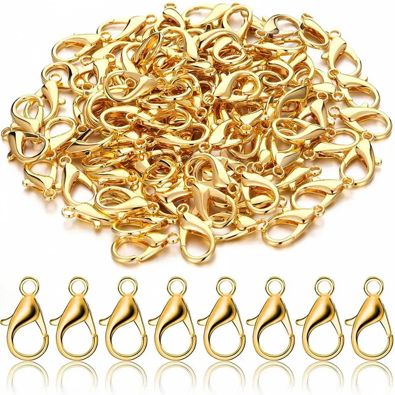 

100pcs Metal Lobster Clasps Hooks DIY Bracelets Necklaces Chains Accessories For Jewelry Making Findings Wholesale