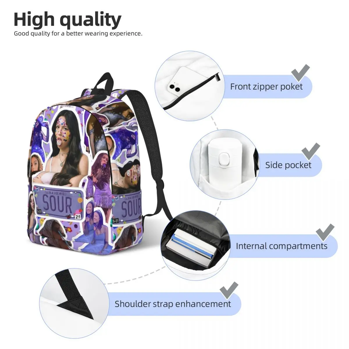 Рюкзак Olivia Vampire Rodrigos Sour Designs для мужчин и женщин школьный бизнес-рюкзак ноутбука