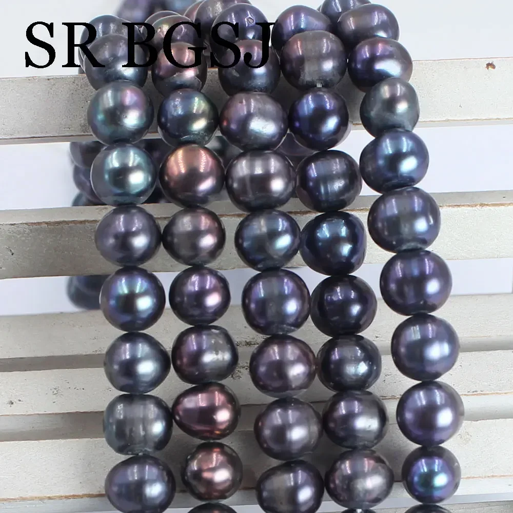 Бусины из пресноводного жемчуга почти круглые натуральные бусины A + черного