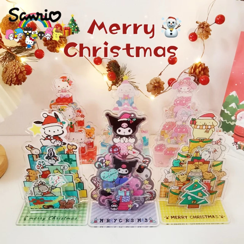 Sanrio Рождественский мультяшный Настольный Декор Pompompurin Hello Kitty Kuromi My Melody Pachacco Cinnamoroll детский ToysAnime