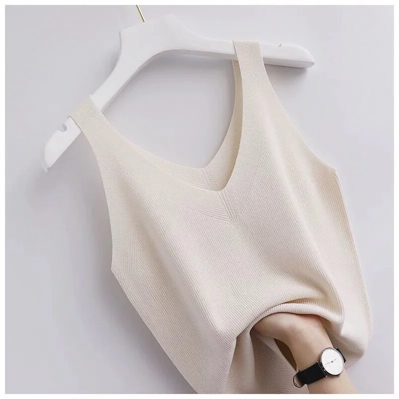 

Женская кофта без рукавов, облегающая кофта из вискозы с V-образным вырезом и вертикальными полосками, модель 2022 года