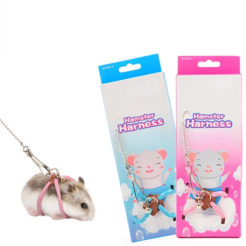 

Adjustable Hamster Harness with Bell for Small Pet Outdoor Walking Anti Lost Bite Resistance Leash Bearded Dragon Accessories