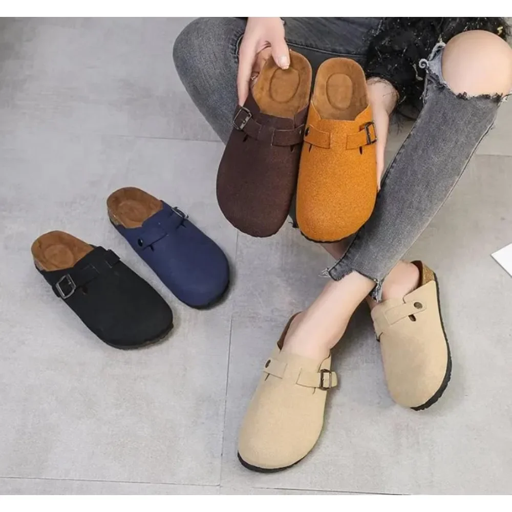 Сандалии clásicas de corcho para mujer zuecos gamuza suave con soporte ARCO toboganes playa a la moda el hogar