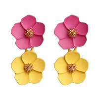 delysia king fashion earrings romantic multicolor flower earrings double earrings