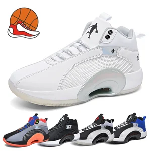 Men's fashion stitching basketball shoes 35-48 yards large size sports shoes high-top non-slip baske in Pakistan