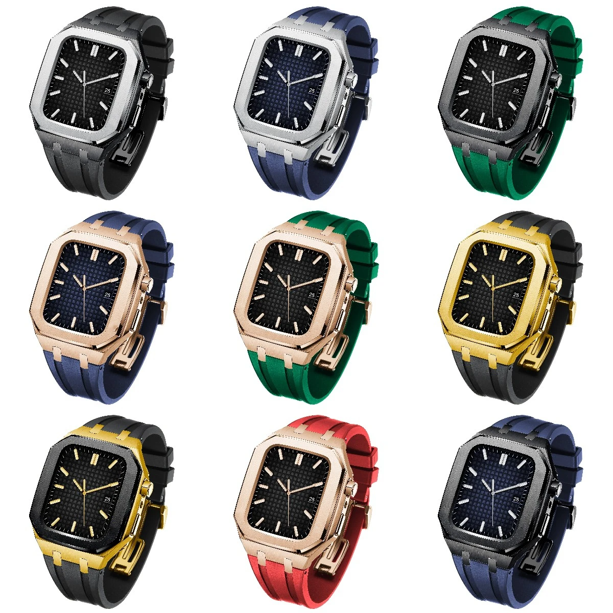 Набор для модификации совместимый с Apple Watch 7 Band 45 мм 44 40 стальной ремешок IWatch Series 6