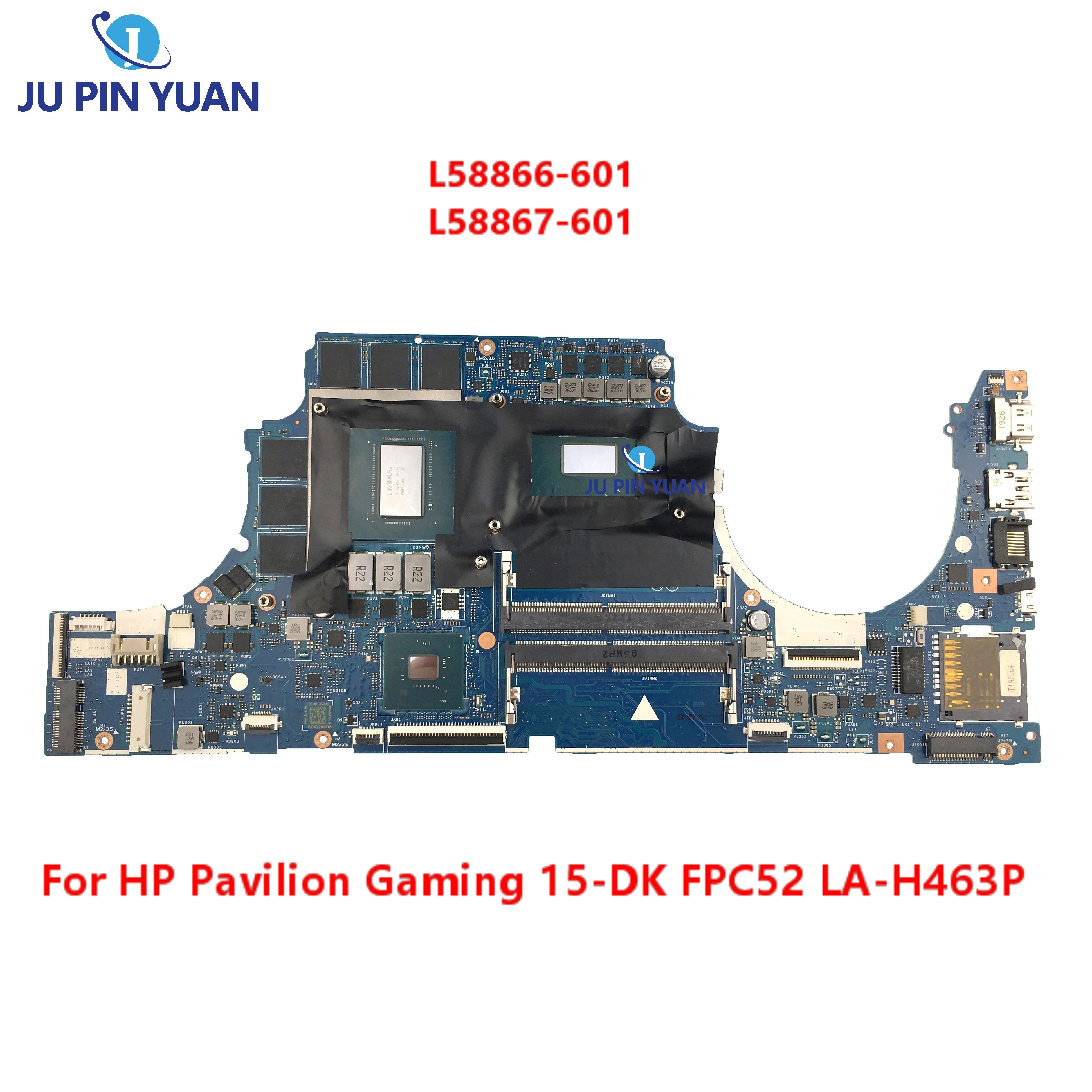 

FPC52 LA-H463P мейнборд для HP Pavilion Gaming 15-DK ноутбук материнская плата L58866-601 L58867-601 с GTX1660 6GB i7/I5