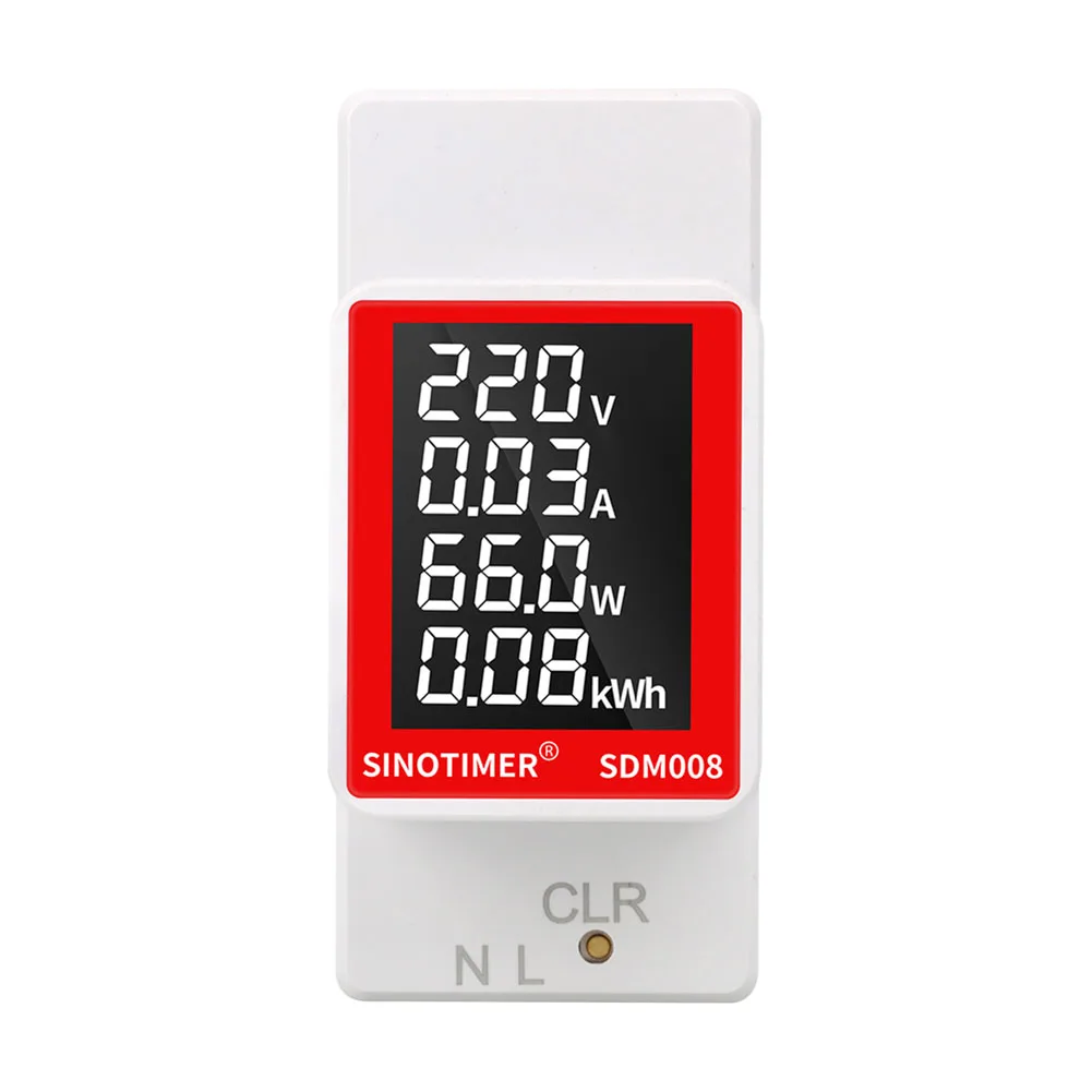 

LCD Digital Display Wattmeter Power Voltage Current Monitor Power Consumption Energy Electric Meter kWh 50V-300V Electric Din Ra