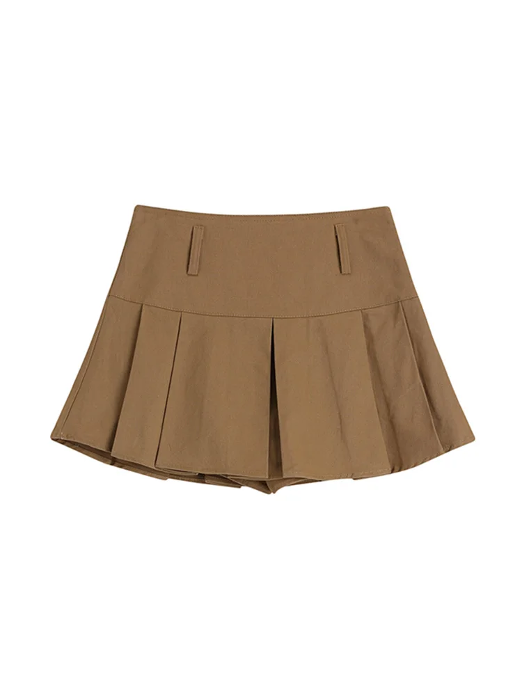 Harajuku Chic Mini Party Pleated Skirts Girl Women Sexy Khaki High Waist A-Line Short Skirt Ins Street Korean Fashion Ladies