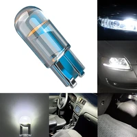 1xnewest w5w led t10 car light cob glass 6000k white auto automobiles license plate lamp dome light reading drl bulb style 12v