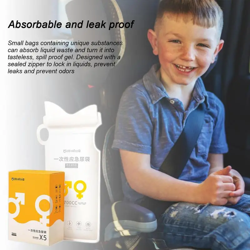 

Universal Urinary Bag Spill Proof And Odorless Camping Urine Bag Automotive Durable Sealed Zipper Design Travel Pee Bag