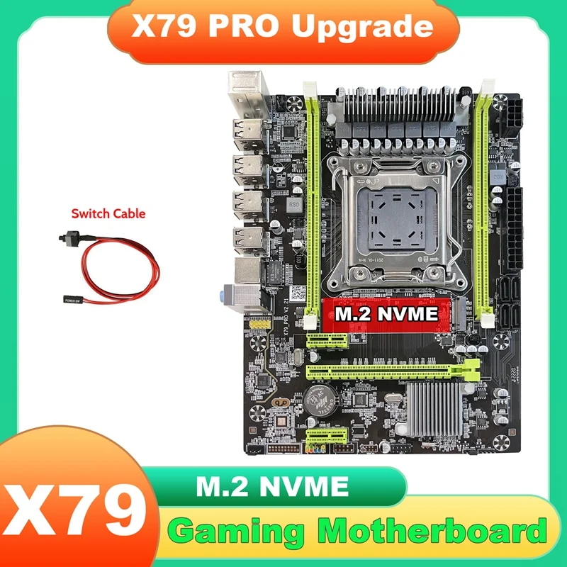 

Обновленная материнская плата X79 Pro + кабель коммутатора NVME LGA2011 DDR3, поддержка детской модели 2660 2670 2680, ЦП для LOL CF PUBG