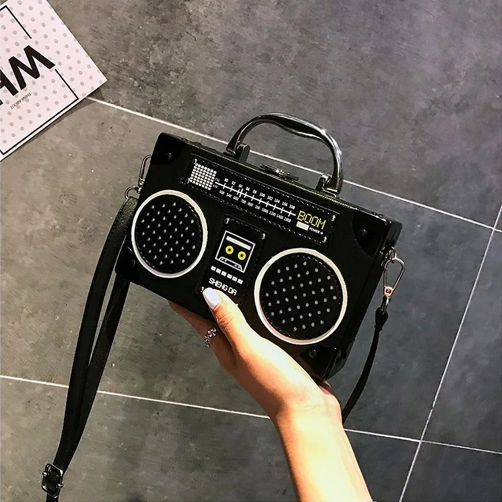 New Messenger Bag Personality Radio Small Box Bag Ladies Shoulder Bag Korean Version Cute Creative Personality Funny Handbag