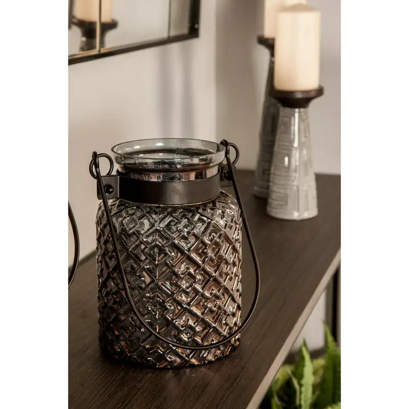 

Glass Textured Candle Lantern