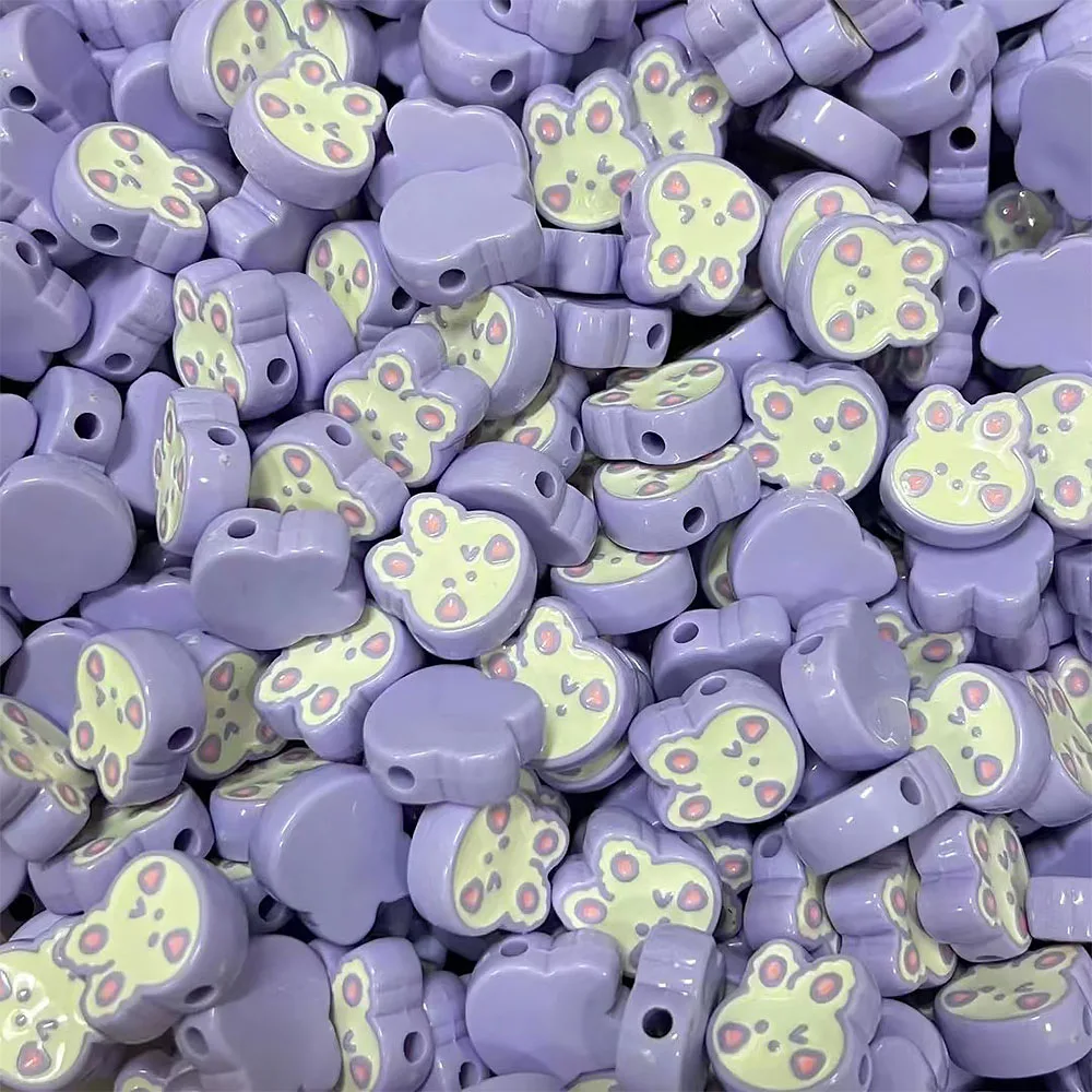 

10 шт., акриловые бусины в форме головы кролика, размер 21 х23 мм