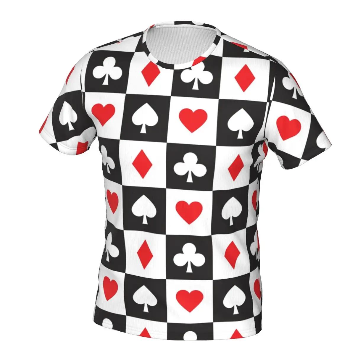 

Мужская футболка в черно-белую клетку, с принтом в виде сердца