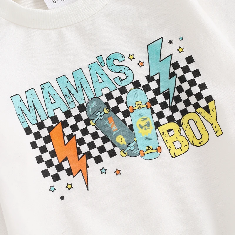 Комплект одежды для мальчиков из 2 предметов Топ с длинным рукавом круглым