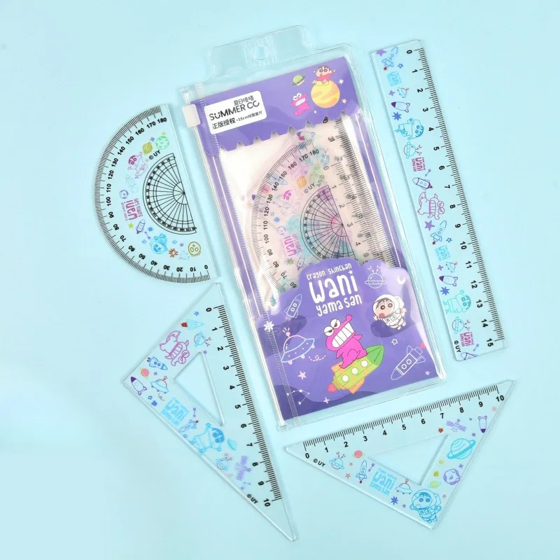 4 шт. наборы математических линеек с карандашами Shin-chan канцелярские