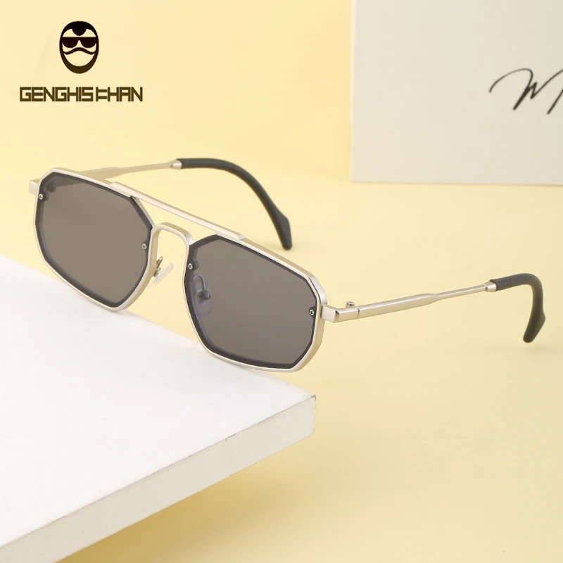 

2023 New Arrivals Trendy Steam Punk Sunglasses Men Luxury Designer Sun Glasses for Women Double Beam Irregular Small Frame