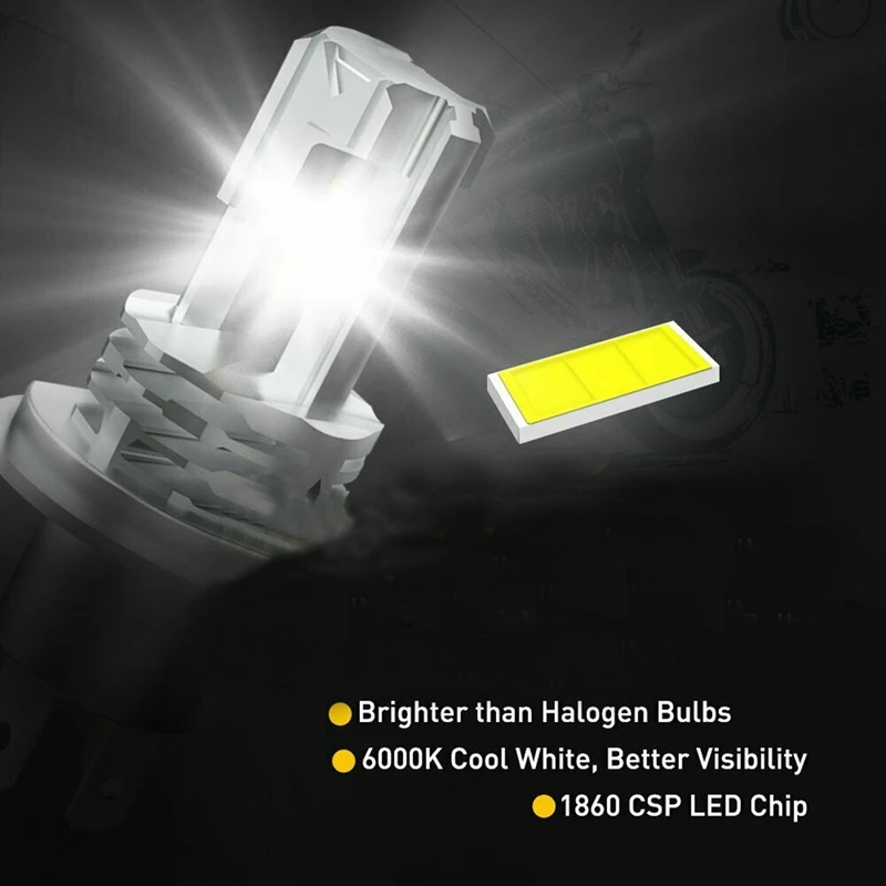 

1Pair H4 LED Bulb No Error Motorcycle Headlight Bulb 1500LM 6000K White Hi/Lo Beam Light LED Headlight
