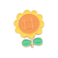 plant series alloy badge small fresh and simple sunflower oil drop brooch accessories lapel pins