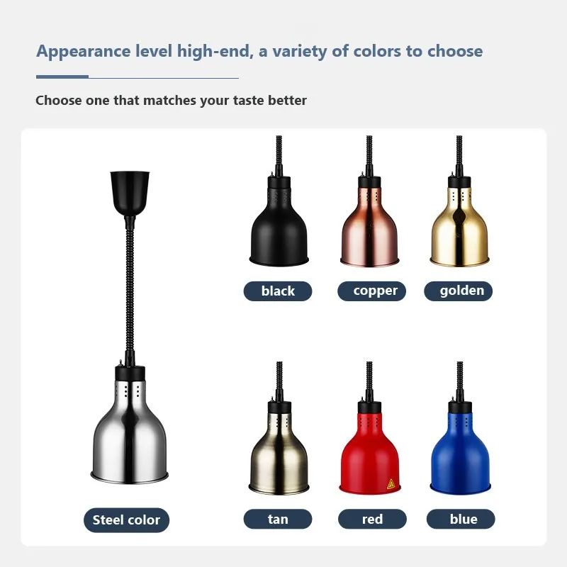 

Food Heating Lamp 275W Electric Heating Lamp Food Insulation Hanging Light Adjustable Kitchen Light Dining Room Hanging Light
