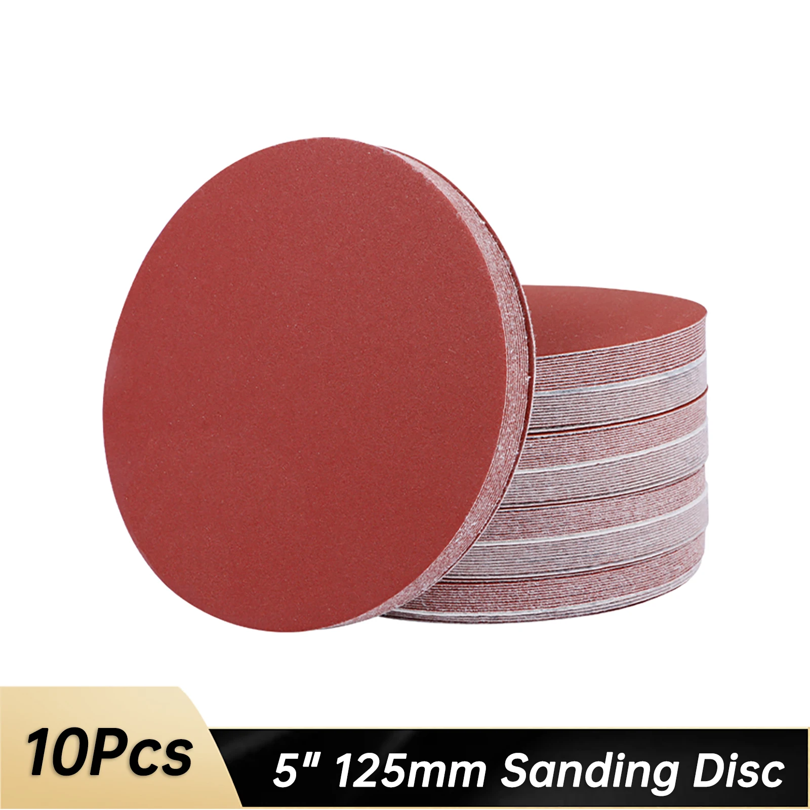 

10 шт., красная абразивная наждачная бумага, 5 дюймов, 125 мм, круглые шлифовальные диски, крючок и петля, Зернистость 40-2000 для полировки и шлифования