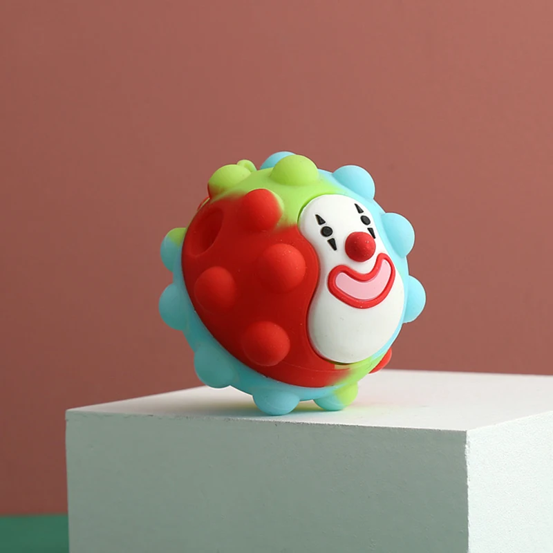 

New Kawaii Fidget Sensory Toys 3D Clown Grip Ball Fingertip Vent Ball Antistress Push Bubble Squishy Stress Balls Kids Toy Gifts