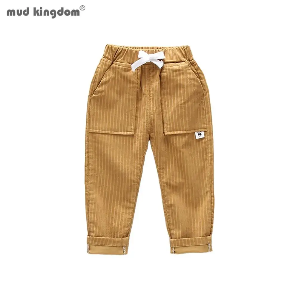 

Mudkingdom Boys Casual Pants Corduroy Solid Elastic Waist Pocket Trousers Fashion Pant for Children'Clothing Spring Autumn