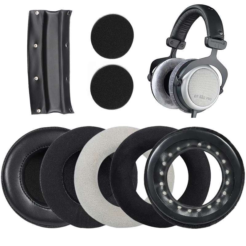 

Protein Leather Velvet Foam Ear Pads Headband Cushions for beyerdynamic DT880 DT990 770 440 660 880 Replacement Earpads Headband