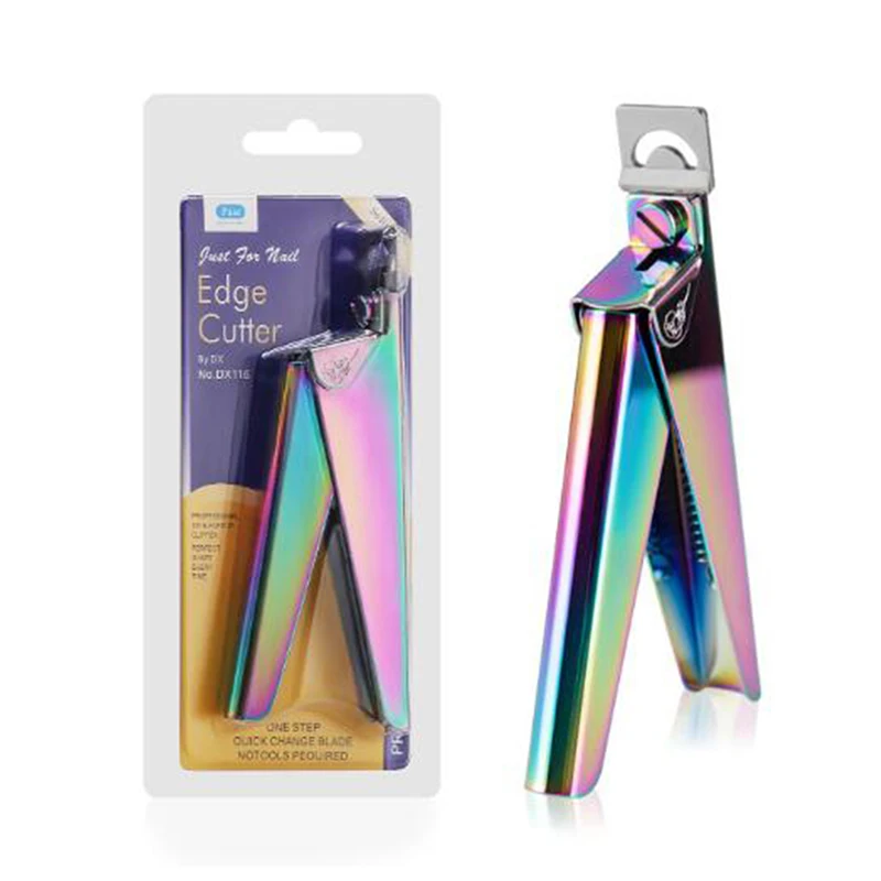 

Rainbow Nail Art Clipper Edge Cutters Fingers Toe Tools Trimmer False Nail Tips Scissor Stainless Steel Nail Manicure Tools