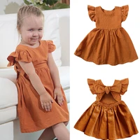 9m 5y toddler kid child baby girls white dress summer ruffles puffy skirt bow princess dresses costumes clothes pure cotton