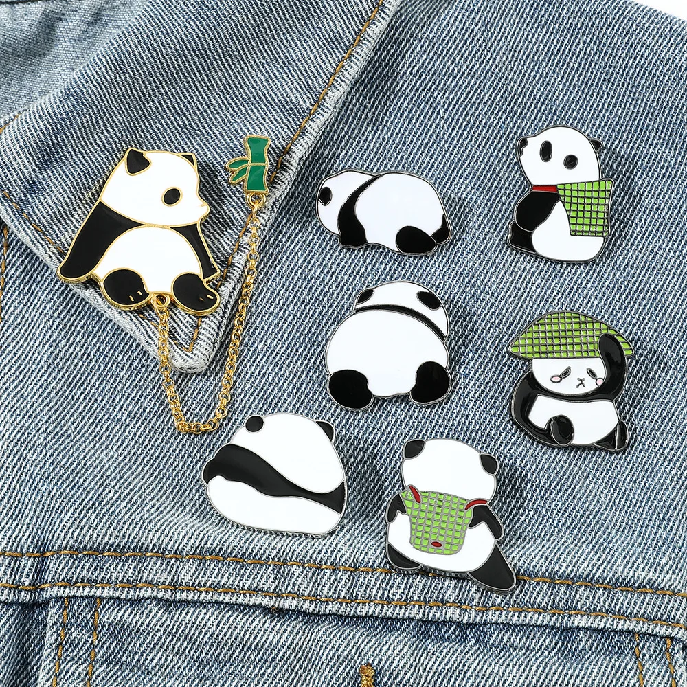 

Panda With Buns Enamel Pin Cartoon Brooch Lapel Badges Jewelry Gift Funny Cute Fashion Kids Friends Women Men