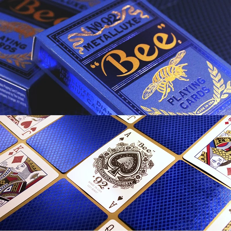 Bee Metalluxe синие игральные карты USPCC велосипед колода покер размер волшебные игры